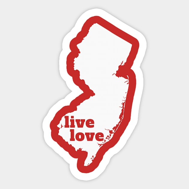 New Jersey - Live Love New Jersey Sticker by Yesteeyear